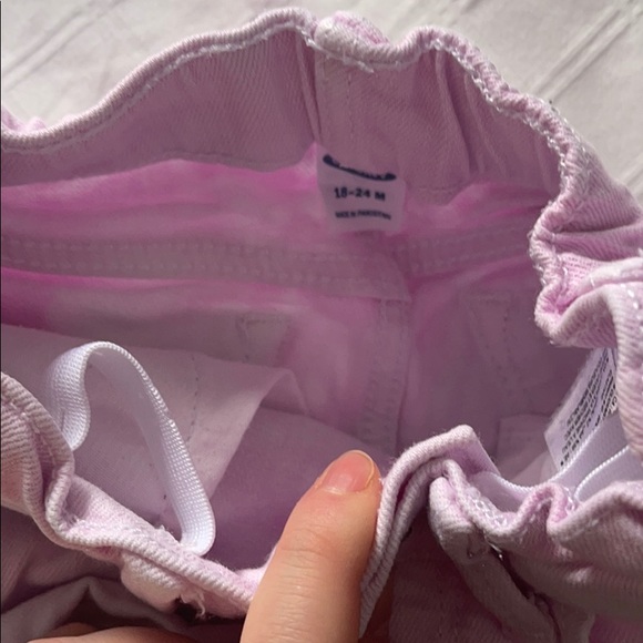 Pink denim jeans with cuff - Picture 2 of 4